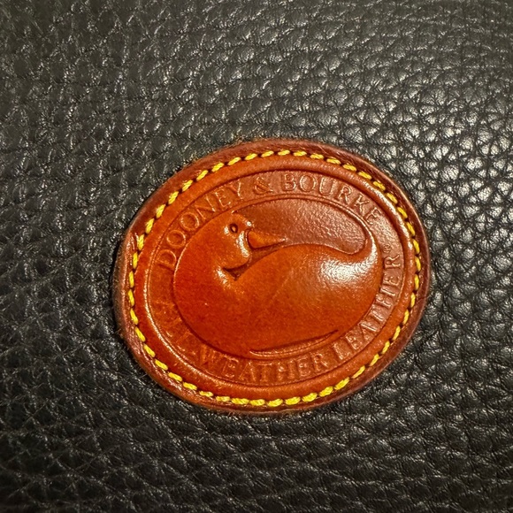 Dooney & Bourke Black and Brown Pebbled Leather Shoulder Bag - Picture 2 of 11